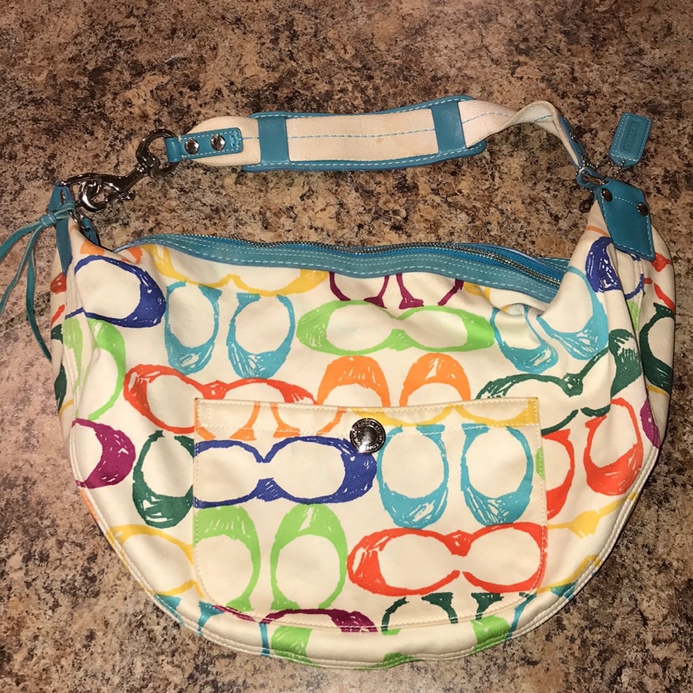 Authentic Coach Scribble multi color HoBo bag